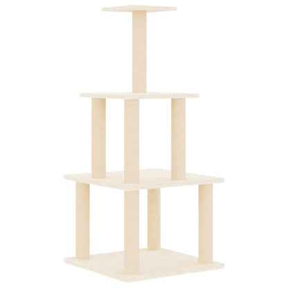 Kattenmeubel Met Sisal Krabpalen 111 Cm Kleurig Crème