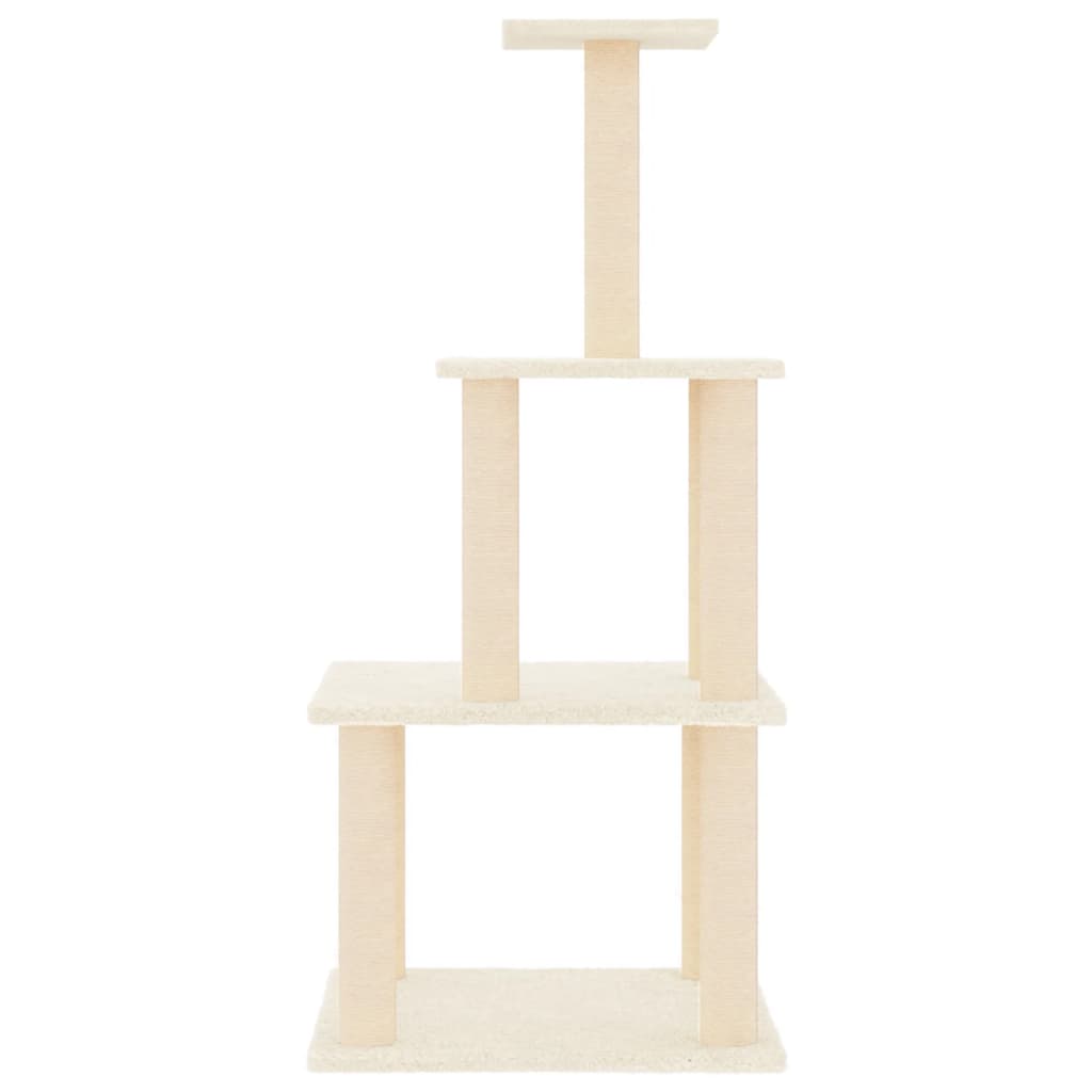 Kattenmeubel Met Sisal Krabpalen 111 Cm Kleurig Crème