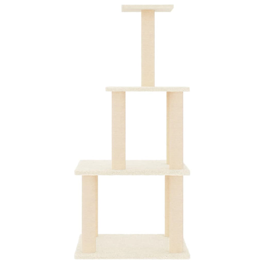 Kattenmeubel Met Sisal Krabpalen 111 Cm Kleurig Crème