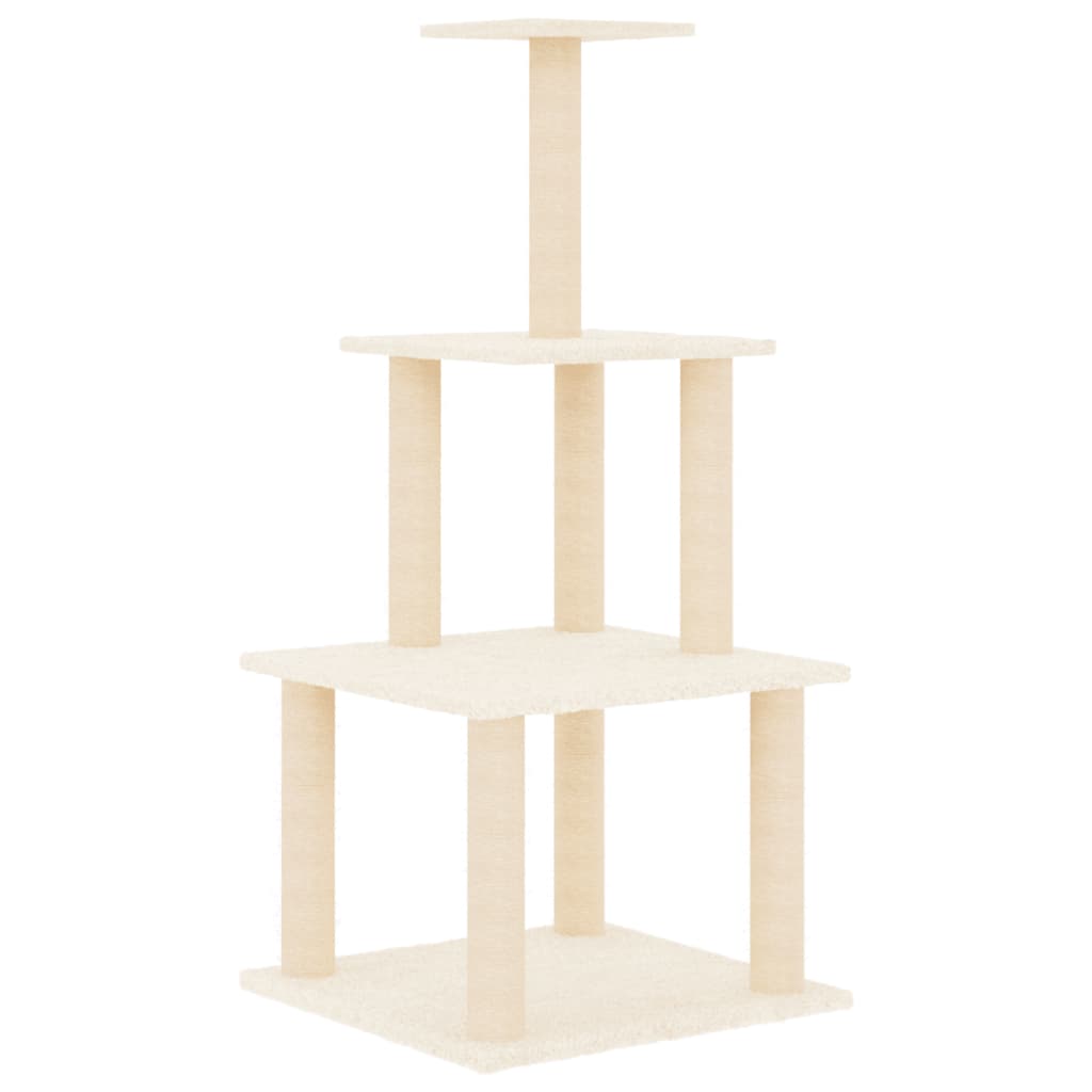 Kattenmeubel Met Sisal Krabpalen 111 Cm Kleurig Crème