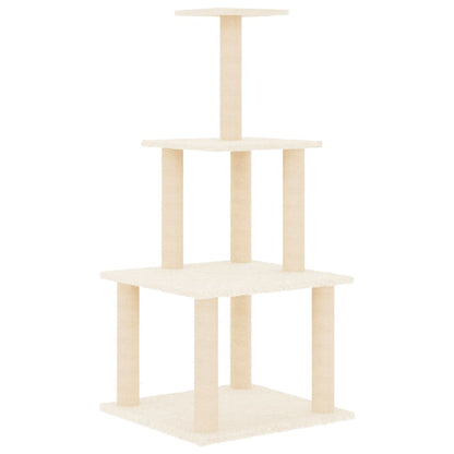 Kattenmeubel Met Sisal Krabpalen 111 Cm Kleurig Crème