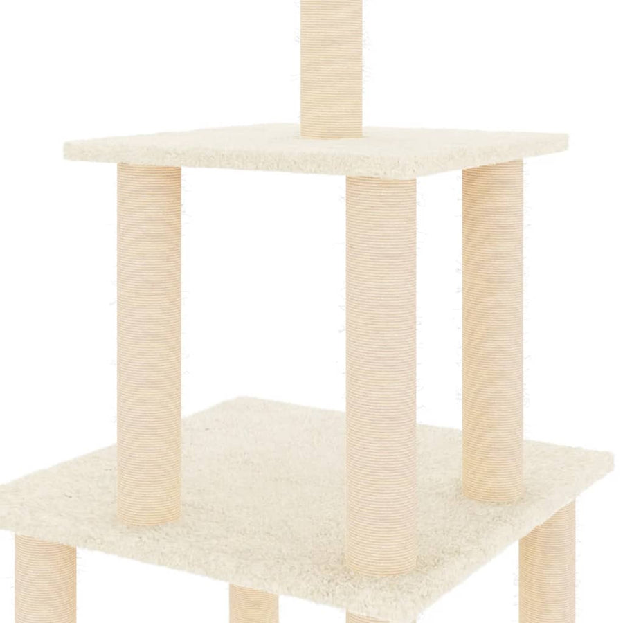 Kattenmeubel Met Sisal Krabpalen 111 Cm Kleurig Crème