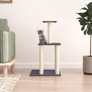 Kattenmeubel 85,5 cm donkergrijs sisal pluche