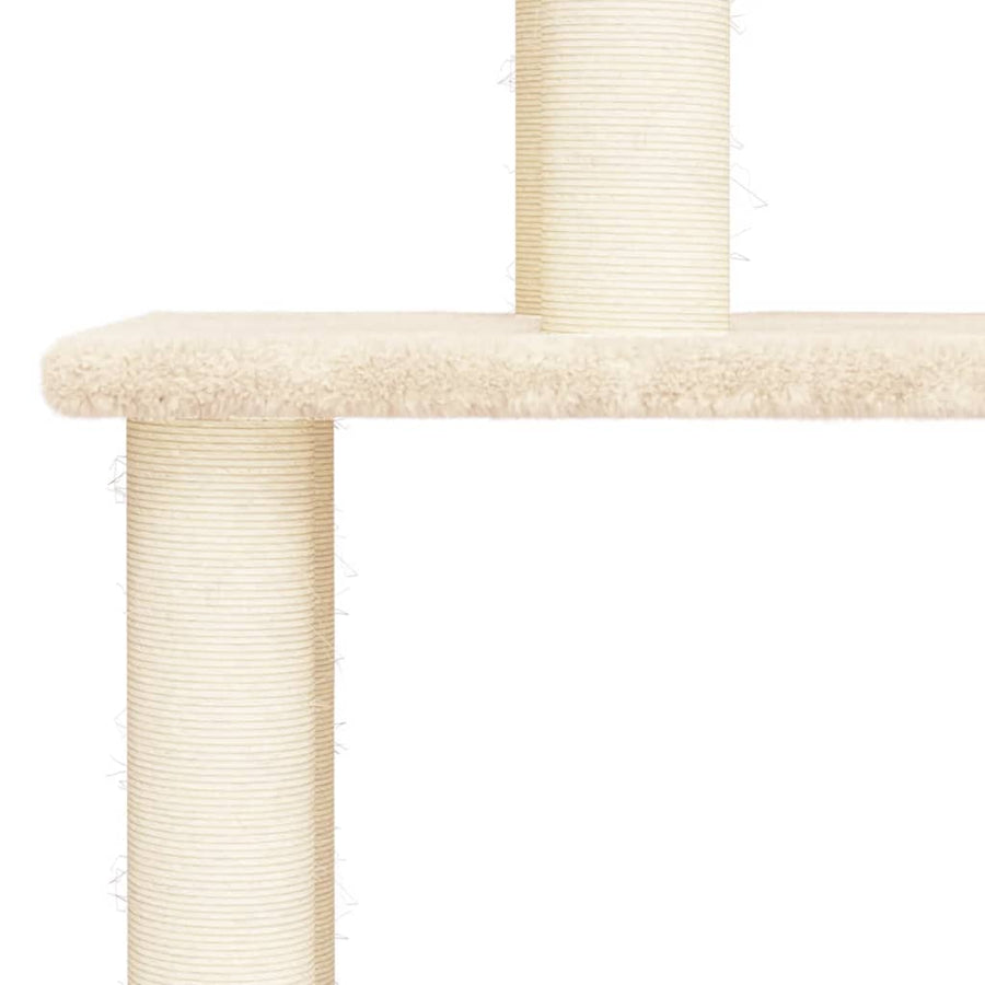 Kattenmeubel met sisal krabpalen 183 cm crèmekleurig crème