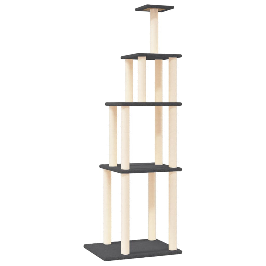 Kattenmeubel Met Sisal Krabpalen 183 Cm Donkergrijs