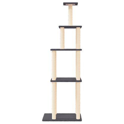 Kattenmeubel Met Sisal Krabpalen 183 Cm Donkergrijs
