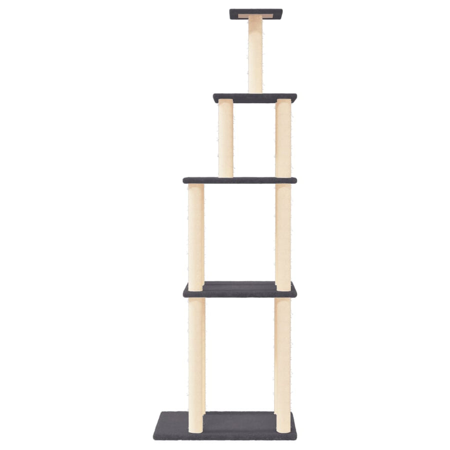 Kattenmeubel Met Sisal Krabpalen 183 Cm Donkergrijs