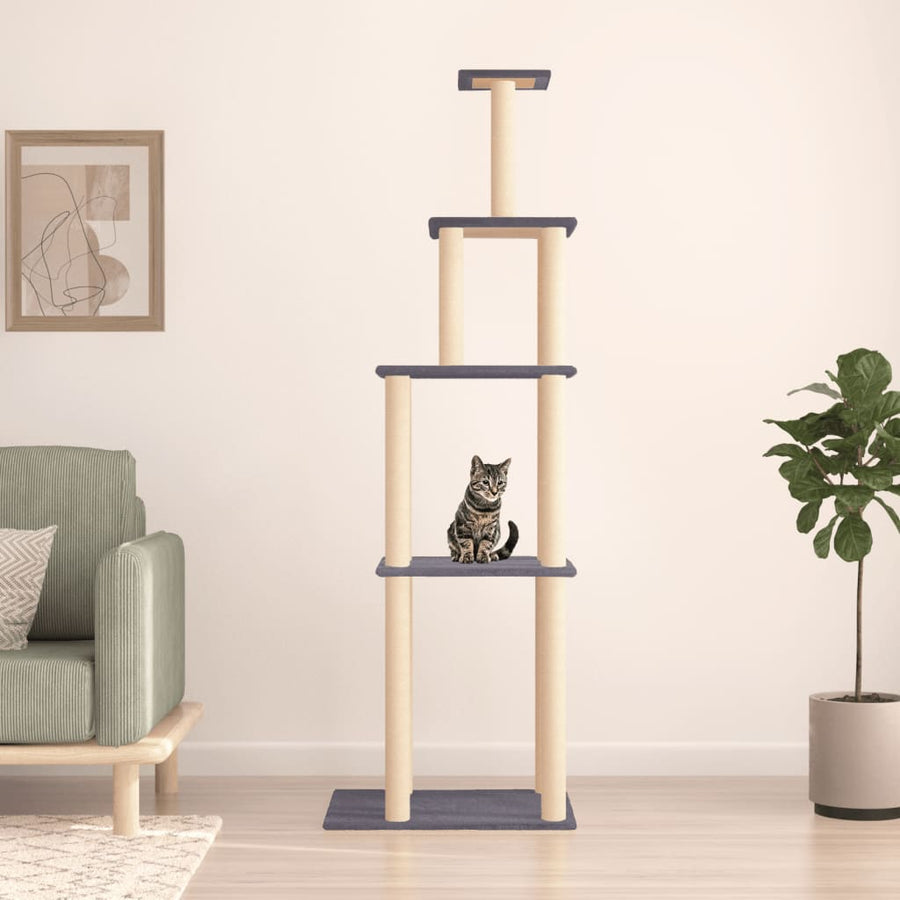 Kattenmeubel Met Sisal Krabpalen 183 Cm Donkergrijs