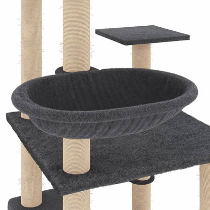 Kattenmeubel Met Sisal Krabpalen 141 Cm Donkergrijs