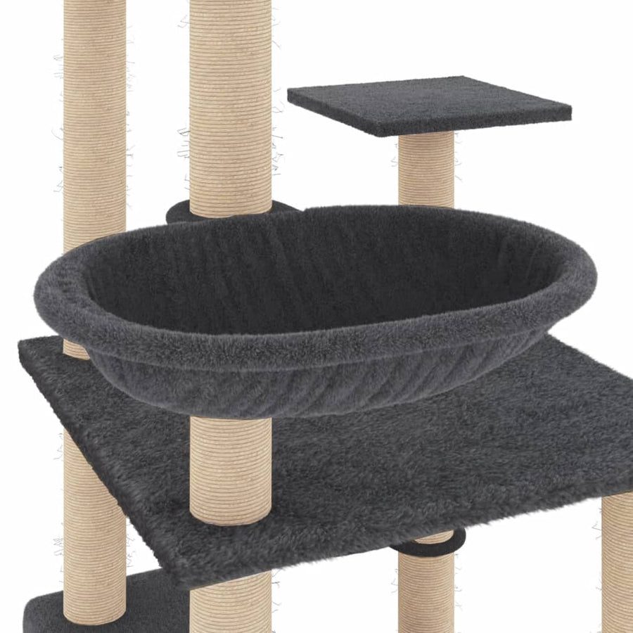 Kattenmeubel Met Sisal Krabpalen 141 Cm Donkergrijs