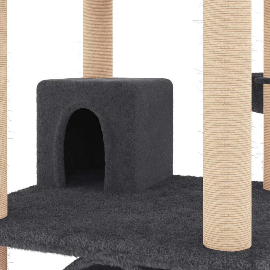 Kattenmeubel Met Sisal Krabpalen 141 Cm Donkergrijs
