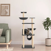 Kattenmeubel 141 cm donkergrijs sisal
