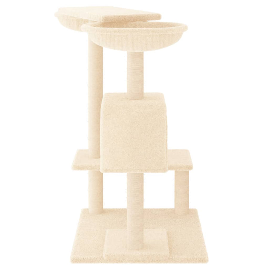 Kattenmeubel met krabpalen 82 cm crèmekleurig crème
