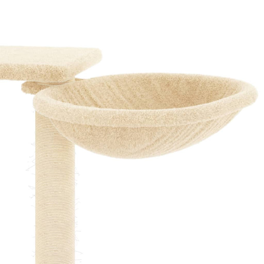 Kattenmeubel met krabpalen 82 cm crèmekleurig crème