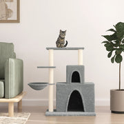 Kattenmeubel 83 cm lichtgrijs met sisal krabpalen