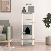 Kattenmeubel 154 cm lichtgrijs sisal krabpalen