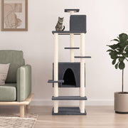 Kattenmeubel 154 cm donkergrijs sisal