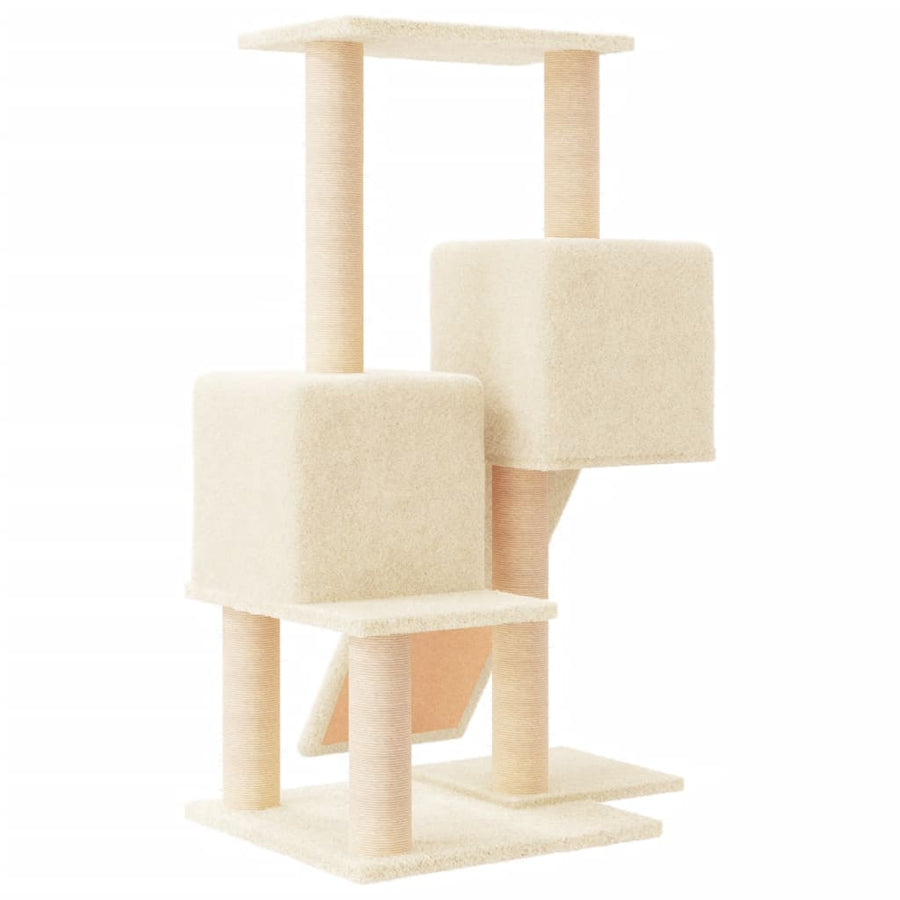 Kattenmeubel Met Sisal Krabpalen 82 Cm Kleurig crème