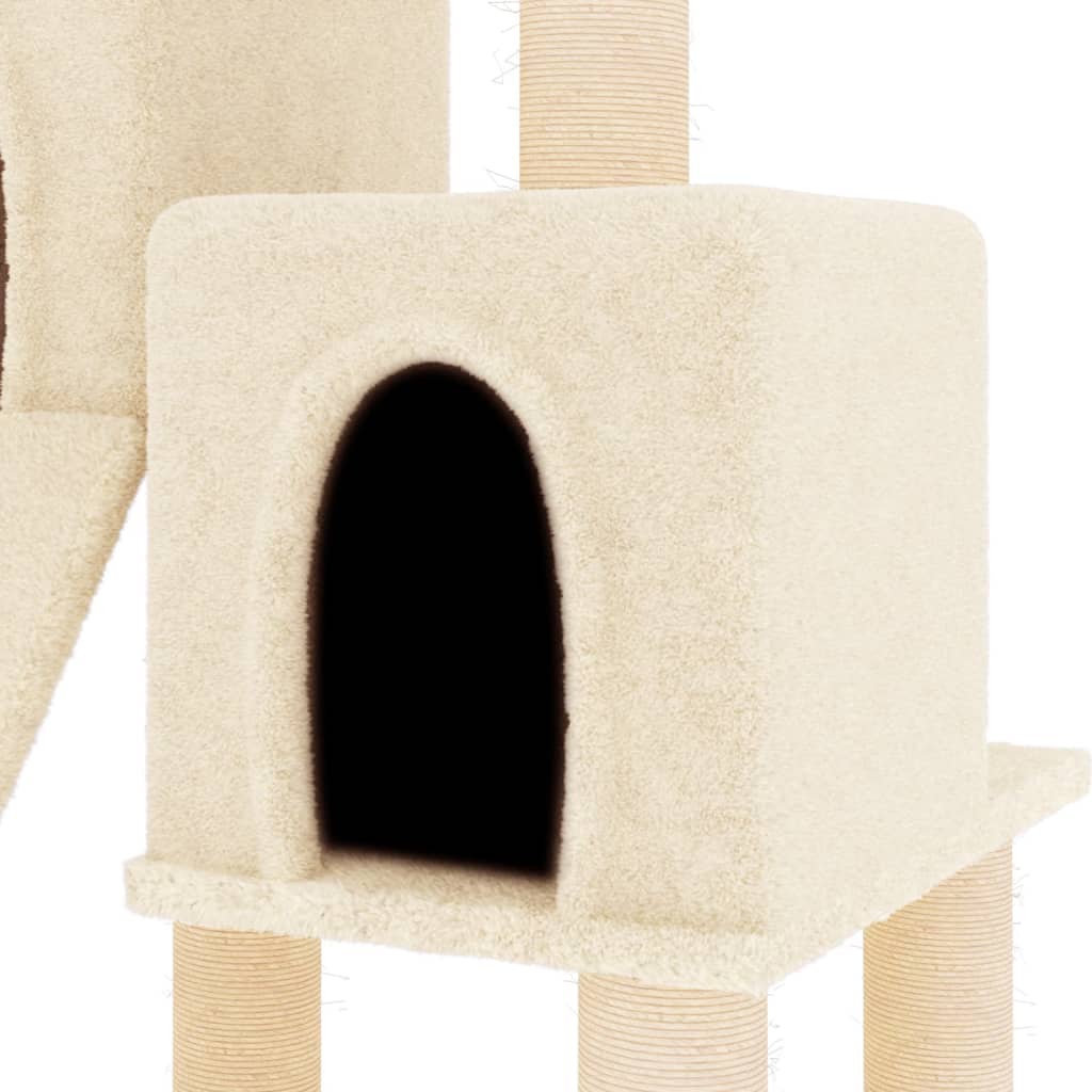 Kattenmeubel Met Sisal Krabpalen 82 Cm Kleurig crème