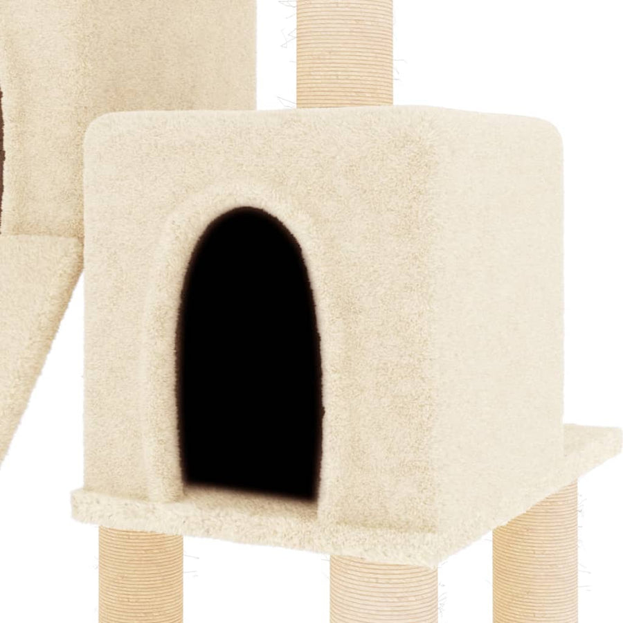 Kattenmeubel Met Sisal Krabpalen 82 Cm Kleurig crème