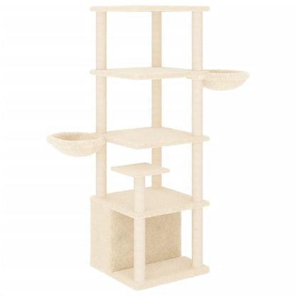 Kattenmeubel Met Sisal Krabpalen 147 Cm Kleurig crème
