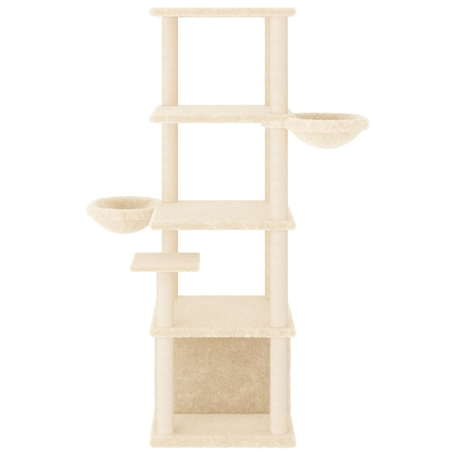 Kattenmeubel Met Sisal Krabpalen 147 Cm Crèmekleurig