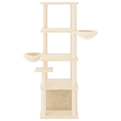 Kattenmeubel Met Sisal Krabpalen 147 Cm Kleurig crème