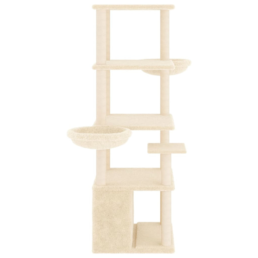 Kattenmeubel Met Sisal Krabpalen 147 Cm Crèmekleurig
