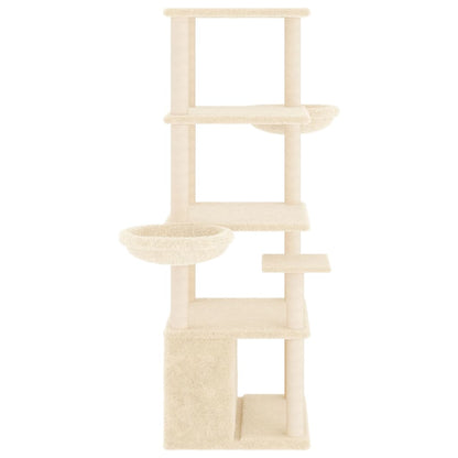 Kattenmeubel Met Sisal Krabpalen 147 Cm Kleurig crème
