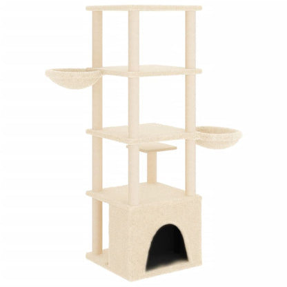 Kattenmeubel Met Sisal Krabpalen 147 Cm Kleurig crème