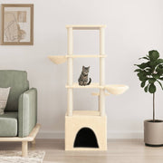 Cat tree with sisal scratching posts 147 cm cream