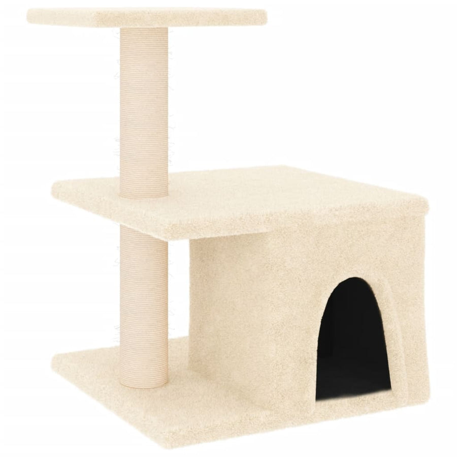 Kattenmeubel Met Sisal Krabpalen 48 Cm Kleurig Crème