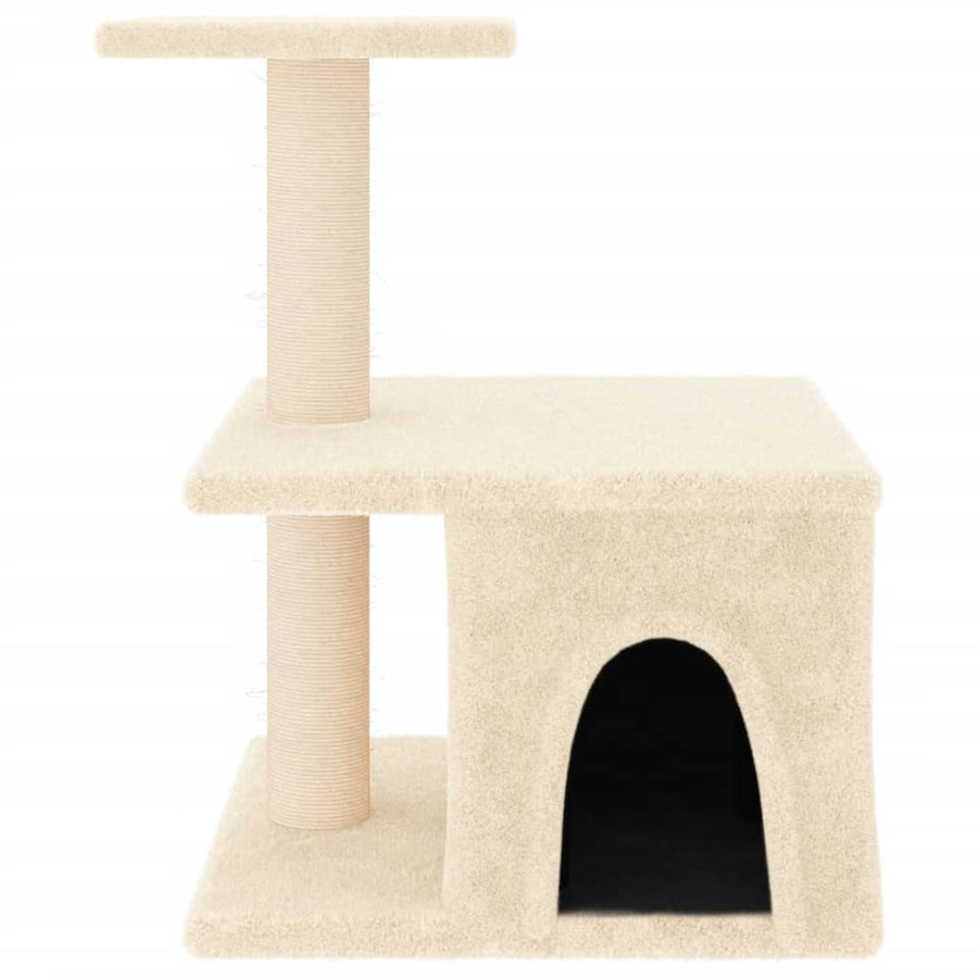 Kattenmeubel Met Sisal Krabpalen 48 Cm Kleurig Crème
