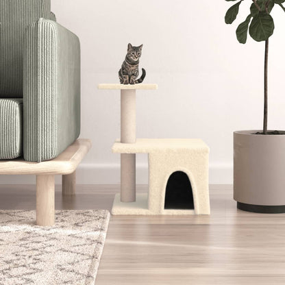 Kattenmeubel Met Sisal Krabpalen 48 Cm Kleurig Crème