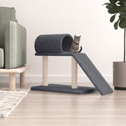 Kattenmeubel 55.5 cm donkergrijs met tunnel en ladder