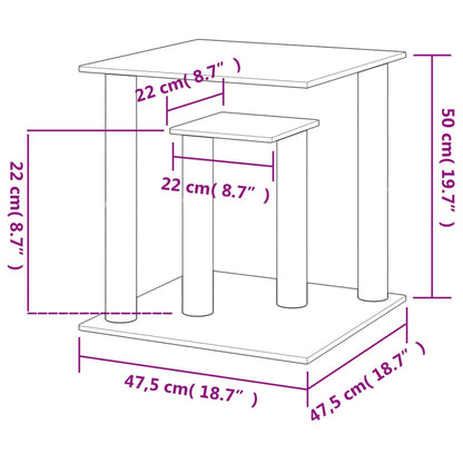 Krabpaal met platforms 50 cm crèmekleurig