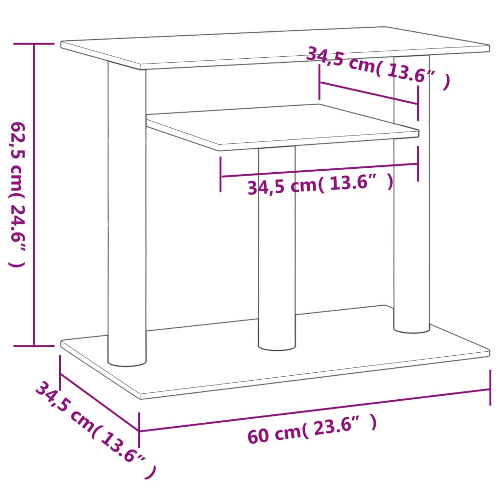 Krabpaal Met Platforms 62,5 Cm Kleurig Crème