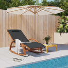 Rocking chair textilene and solid poplar wood grey