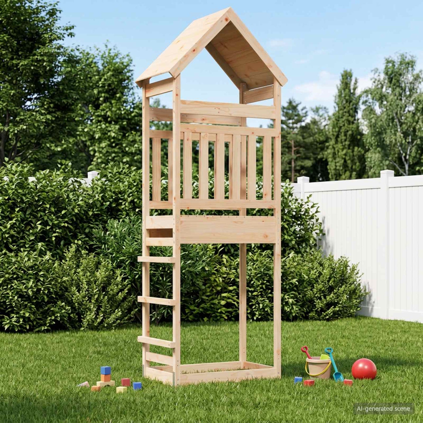 Buiten Speeltoren Naturel 53 x 85 x 264 cm Massief grenenhout