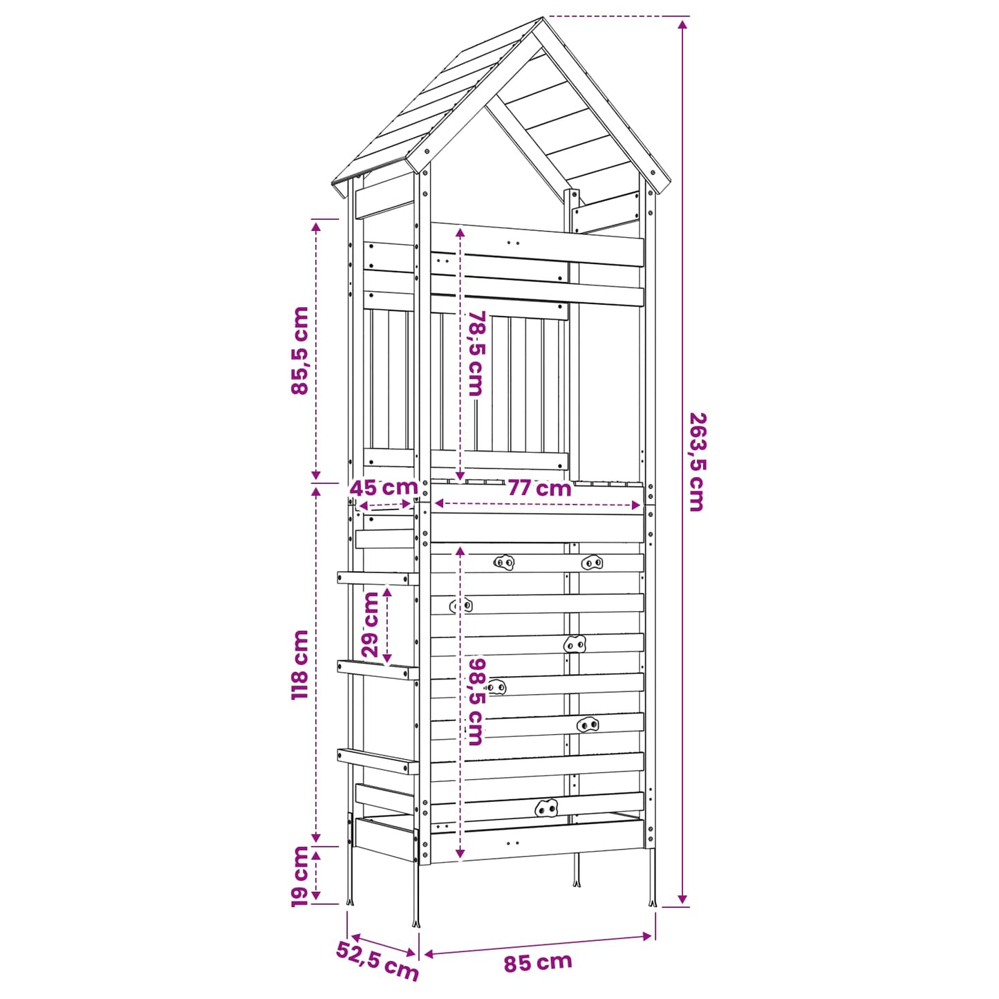 Buiten Speeltoren Naturel Massief Impregneerd Vurenhout