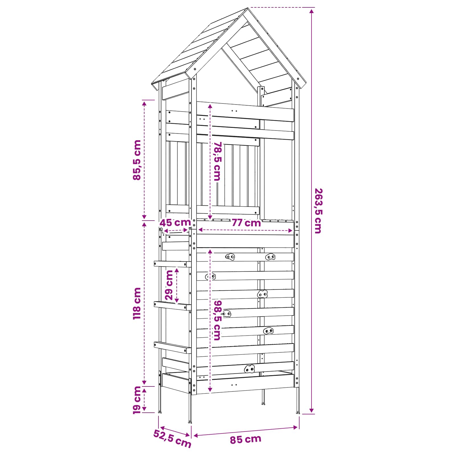 Buiten Speeltoren Naturel Massief Impregneerd Vurenhout