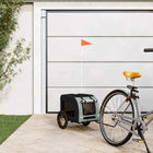 Hondenfietstrailer 124x53x53 cm grijs zwart