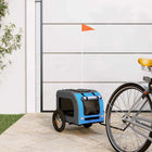 Hondenfietstrailer 124x53x53 cm blauw grijs