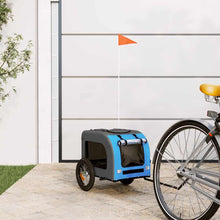 Hondenfietstrailer oxford stof en ijzer blauw en grijs