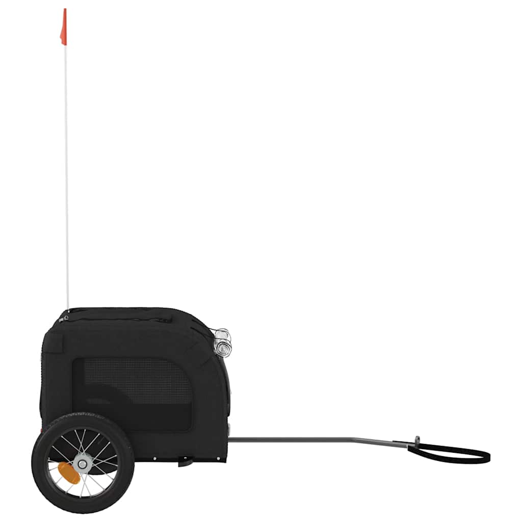 Hondenfietstrailer oxford stof en ijzer zwart