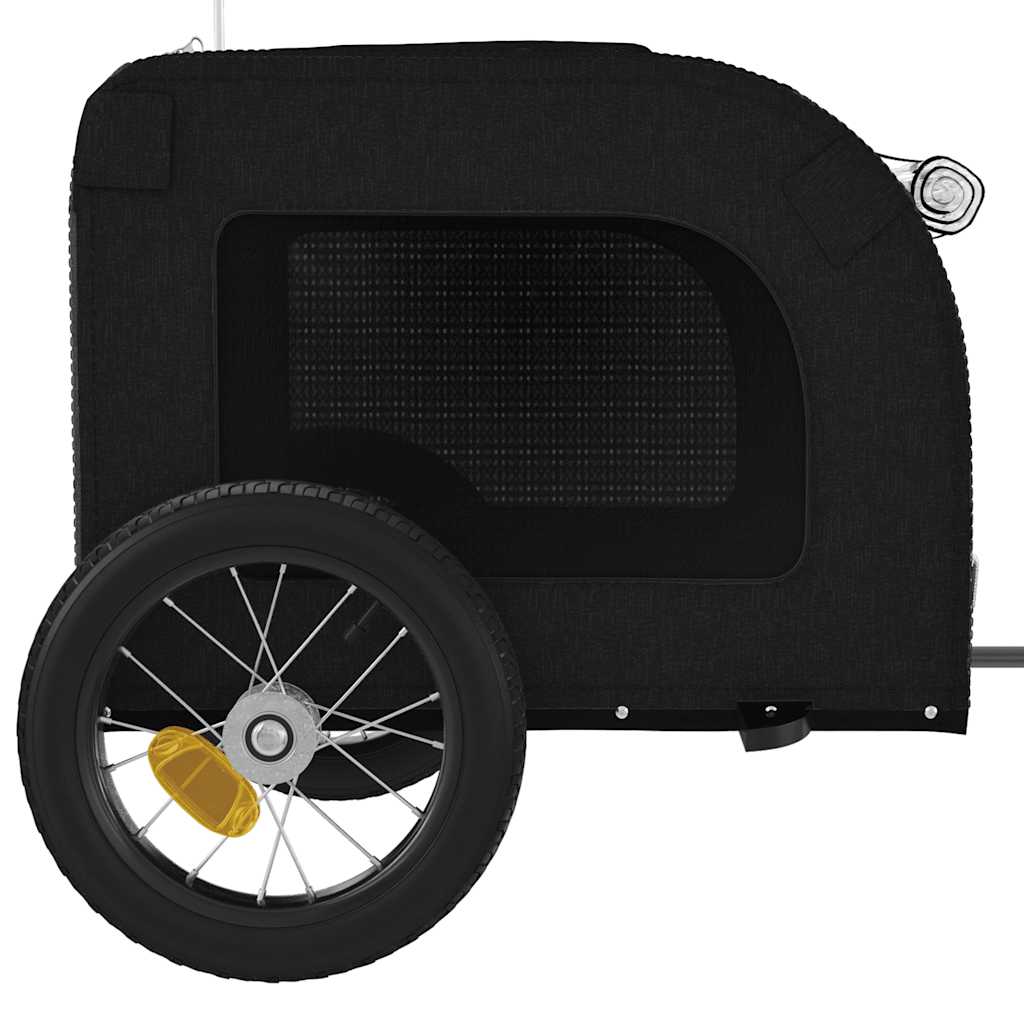 Hondenfietstrailer oxford stof en ijzer zwart