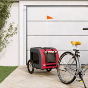 Hondenfietstrailer 125x64x66 cm rood grijs