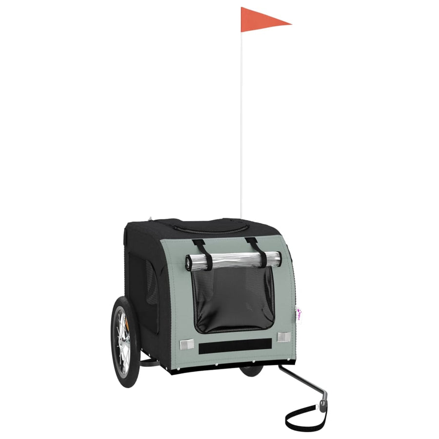 Hondenfietstrailer oxford stof en ijzer zwart en grijs 125 x 64 x 66 cm Zwart en grijs