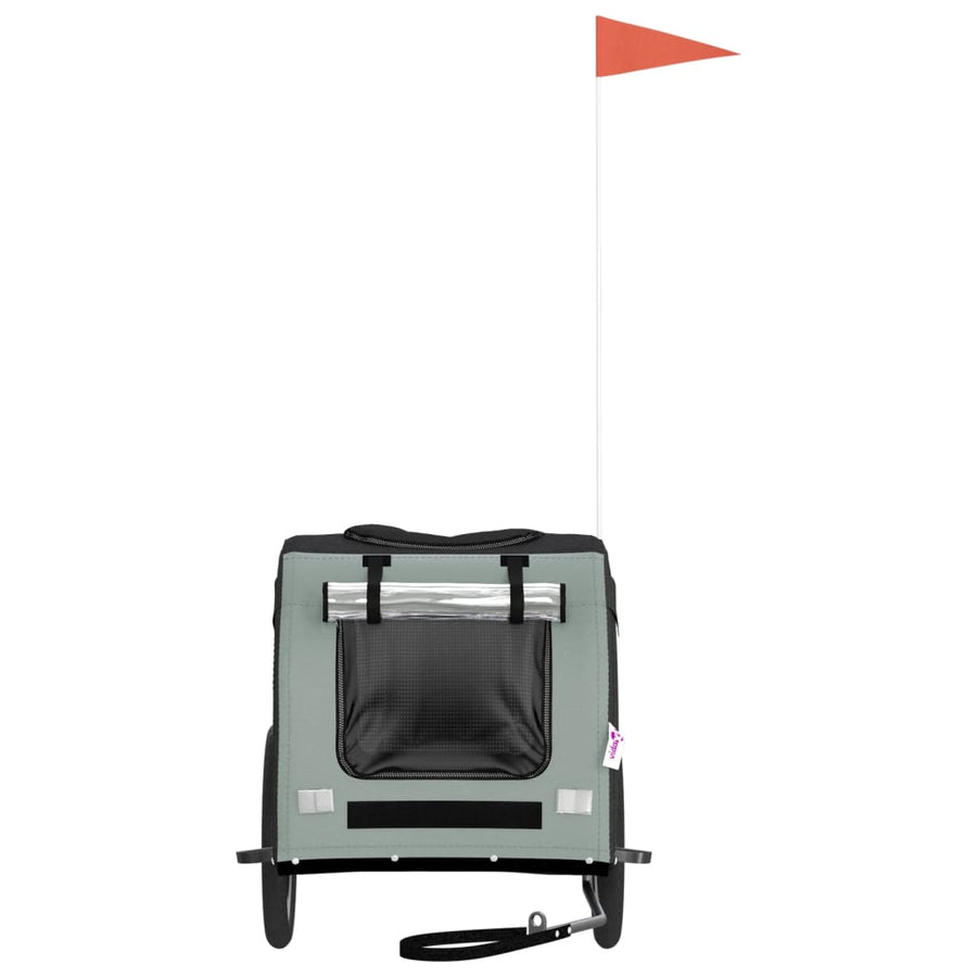 Hondenfietstrailer oxford stof en ijzer zwart en grijs 125 x 64 x 66 cm Zwart en grijs