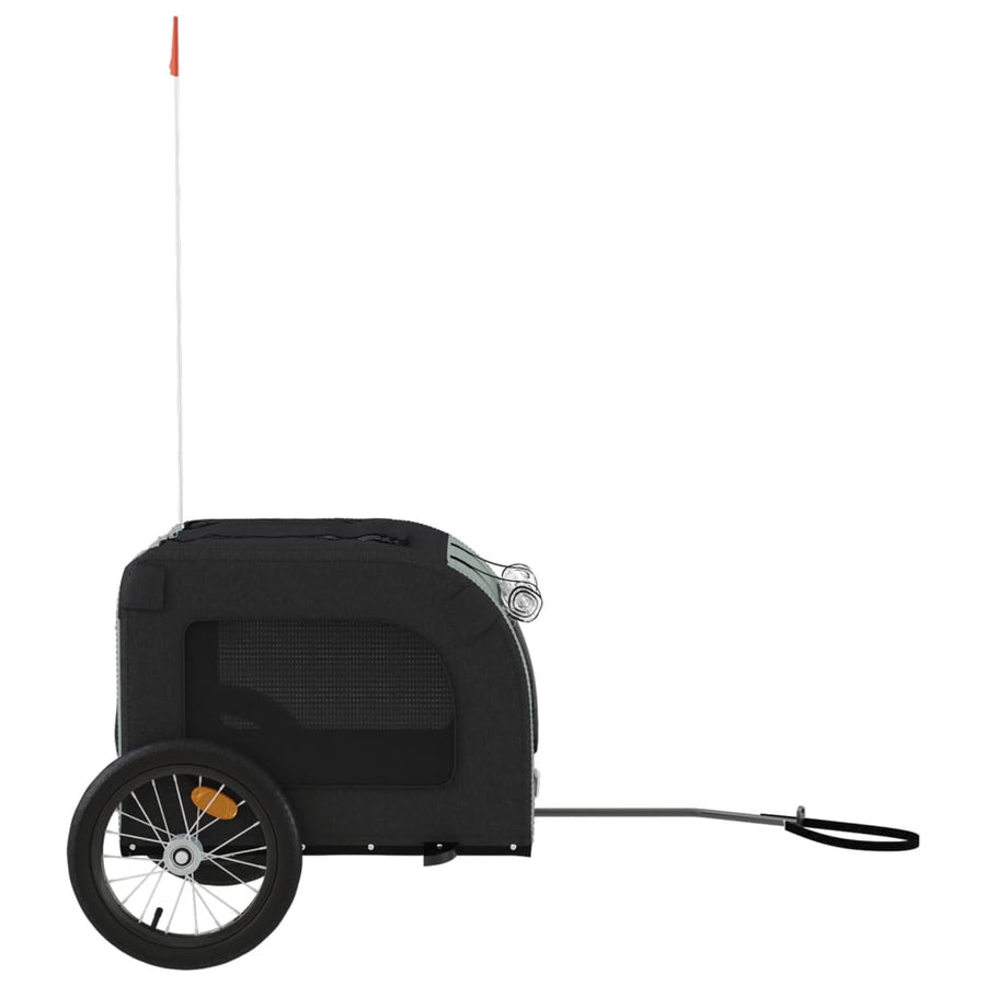Hondenfietstrailer oxford stof en ijzer zwart en grijs 125 x 64 x 66 cm Zwart en grijs